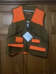 Mens Gamehide Pheasant Game Hunting Shooting Vest Brown /Orange Size Large