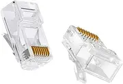 RJ45 Cat6 Network Plug Adapter 8P8C Cat 6/6E RJ45 Non-Pass Through Connector Gold Plated Ends for Stranded UTP Solid Network Cable 20pcs