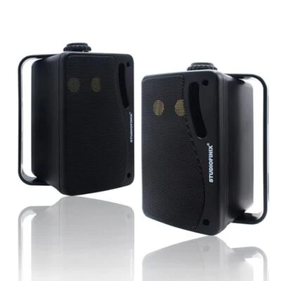 3.5 Inch Outdoor Bluetooth Speakers Waterproof Wired,3 Way 200W Upgrade Black