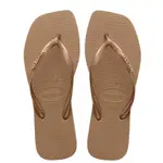 HAVAIANAS SLIM SQUARE LOGO 哈瓦仕 女生 玫瑰金 方形 拖鞋 4148257-5282W