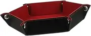 JOINPAYA Folding Dice Storage Tray Pu Dice Tray Velvet Cover Tabletop Dice Holder for Party Games Home Decor Red Velvet