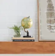 Grayson Lane Globe World Map Rotating Wood Art Deco Decorative Earth Green Stand