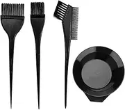 4Pcs Hair Dye Brush and Bowl Set with Mixing Bowl, Tint Brushes, and Comb for Salon and Home Hair Coloring