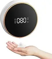 Automatic Foaming Soap Dispenser, Touch-Free Sensor Hand Wash Dispenser with 1 Foaming Tablet for Bathroom, Kitchen, Office (Round W1-2)