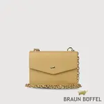 【BRAUN BUFFEL 德國小金牛】台灣總代理 城市-A 8卡附背帶女夾-淺棕色/BF841-720-CR