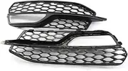 Fog Light Grille for Au&di A3 S-Line S3 2013-2016 A3 Foglamp Mask Front Bumper Airway Mask Airway Outlet Grills Fog Light Grille (Color : Black)