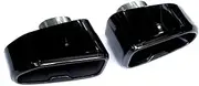 Compatible For BMW X3 X4 G01 G02 G08 2018-2021 Square Mouth Tailtip Exhaust Tip Muffler Tip Stainless Steel Nozzle(Black)