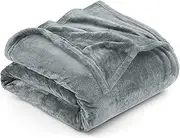 [Utopia Bedding] Fleece Blanket King Size Ash Grey 300GSM Luxury Fuzzy Soft Anti-Static Microfiber Bed Blanket (90x102 Inches)