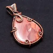 Mookaite Jasper Gemstone Copper Wire Wrapped Gift For Sis Pendant Jewerly BP 283
