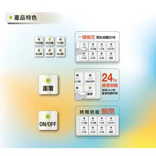 太星電工 定時器 3P1插座 智慧倒數定時器 OTM312 適用電視 檯燈 水族缸 魚缸 音響 8A 1000W