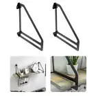 2x Wall Shelf Support Bracket Holder 26x23cm Black Mat Triangle Industrial 40Kg