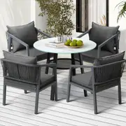 Livsip 5PCS Outdoor Dining Setting Table Lounge Chair Patio Furniture Bistro Set
