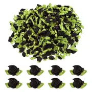 500 Pcs Mini Ribbon Roses Flowers Bows for Crafts, 15mm/0.6" Dia, Black