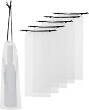 [Cosmos] 6 Pcs Umbrella Cases - Translucent Folding Umbrella Storage Waterproof Travel Sleeves - Reusable Carry Bag With Drawstring (13" x 5" for Folding Umbrella)