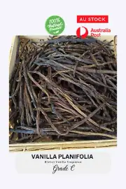 VANILLA BEANS PLANIFOLIA/ BOURBON GRADE C, EXTRACT QTY 14 cm up, 100g Free Ship