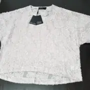 Decjuba Katia Buronout Boxy Top Tee Women Size M Medium Dusty Lilac Purple