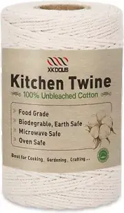 XKDOUS 476ft Butchers Cooking Twine, 100% Cotton Kitchen Twine 476ft, White