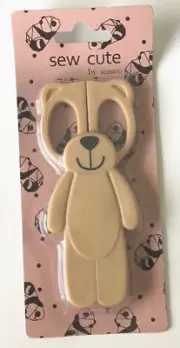 1x PAIR OF SEW CUTE "CARAMEL" BEARY SCISSORS
