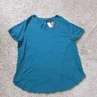 NWT AVA & VIV 1X Dark Teal Blue Scoop Neck Knit Top So Soft Stretchy Quality