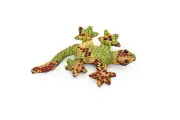 Gecko, Lizard, Green, Hand Made Thailand Sand Creatures, Toy, Paper Weight 3"