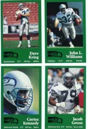 1990 Seattle Seahawks Team Set - Kennedy Knox Wyman Krieg Blades Green - Police