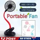 Portable Mini Fan Travel USB Rechargeable Clip On Desk Pram Car Cooling Fan