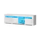 Tv Cabinet Entertainment Unit Stand Rgb Led Gloss 3 Doors 180 Cm