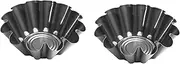 2 Pack Round Nonstick Egg Tart Mold Fluted Tart Pan Muffin Cake Mold 9 x 3.5 inches/1811