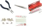 Bead Tip Kit - Pliers, Tweezers, Cement, 12 Bead Tips & White Bead Cord #1