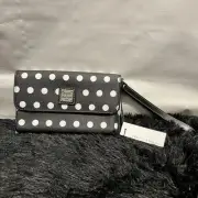 Dooney & Bourke Polka Dot Large Zip Around Wristlet Wallet NWT
