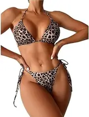 [Generic] Women Triangle Bikini Sets Two Piece Sexy Halter String Tie Side Thong Swimsuit