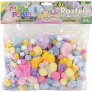 Pepperell Pom-Poms Assorted 300/Pkg-Pastel