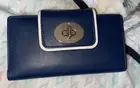 Kate Spade Turnlock Stacy Hampton road Midnight Blue Wallet NEW