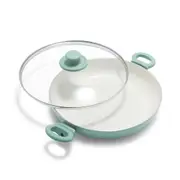Greenlife 28cm Aluminium Soft Grip Grill Pan Home Kitchen Cookware Turquoise
