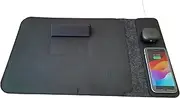 4 in 1 Laptop Sleeve with Wireless Charging 13"-17" Slim-Flexible Case, Mousepad, Surface Mat. Charge 2 Devices at Once USB-C Port, Compatible with MacBook air, Earbuds/iPhone/Android