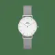 【Daniel Wellington】Petite Sterling 28mm星鑽銀米蘭金屬錶(DW00100220)