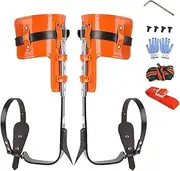 Tree Climbing Gear, Height Adjustable Spikes Kit Climbing Spurs, Anti-Slip Safety Straps, Lightweight Portable Equipment, Climber Working Tool for Jungle Survival, Logging