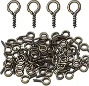 0.55inch/7X14mm Screw Eye Pins for Jewelry Making Eyepins Hook Eyelets Screw Threaded Gold Tone Clasps Hooks for DIY Jewelry Making 200 pcs/lot