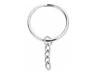 100x Keyring Bulk Split Metal Key Rings Blanks With Link Chains For DIY Craft