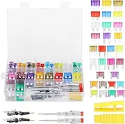 300pcs Fuses Assortme Kit Plug-in Fuse with 2 Circuit Testers Storage Box for Car Truck S RV Marine Boat 3A 5A 7.5A 10A 15A 20A 25A 30A 35A 40A
