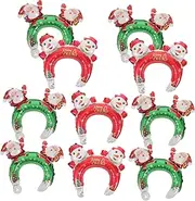 OFFSCH 20Pcs Christmas Balloon Headbands Light Weight Inflatable Party Headbands Festive Decor for Boys Girls Aluminum Film Hairband