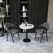 Modern 3 Piece Dining Table Set with Faux Marble Top and Solid Wood Legs Easy Assembly and Stylish Round Design