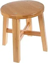 Zerodeko 1Pc Bamboo Small Stool Non Slip Footstool for Adults Compact Bathroom Kitchen Stable Stool Use and Potty Training
