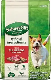 Nature's Gift Adult Dry Dog Food, Beef 12Kg - 100% Complete & Balanced Nutrition, Supports Digestion, Immunity & Skin Health