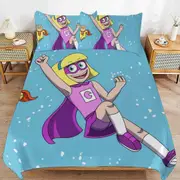 v6734 Bed Sheets Bedding Hamster & Gretel Cartoon Bedding Sets Ultra Soft Skin-Friendly Duvet Cover 3 Piece, Cute Comforter Cover Bed Set for Boys Gi