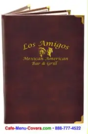 20 MENU COVERS CASEMADE with INSIDE CLEAR POCKETS 8.5x14, 6 VIEW, ....SOLD OUT