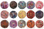 Indian Wholesale Lots 32" Round Patchwork Floor Cushion Home Decor Covers 25 Pcs