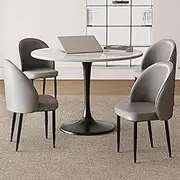 Snaweo Reception Table and Chair Combination, Small Conference Room Negotiation Table Sets, Coffee Kitchen Dining Table Set for 4, Office Reception Round Table and Lounge Chair Set, for Lounge(35.4in/