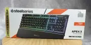 SteelSeries Apex 3 RGB Gaming Keyboard 10 Zone RGB Illumination IP32 +Wrist Rest