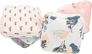 Gogogmee 4pcs Portable Sanitary Pad Storage Bag Reusable Period Pouches for Women Cute Designs Maple Leaf Balloon Leaf Cactus for Travel and Organization